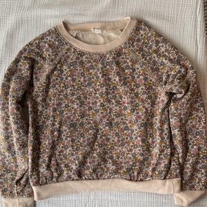 Crewcuts Floral Print Girls Sweatshirt size large